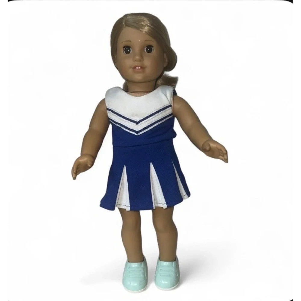 American Girl Blue White Cheerleader Dress Outfit 2013 18 Inch Doll Clothes